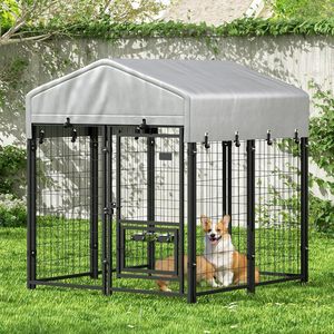 Jaula con Techo de Hierro <span class=keywords><strong>para</strong></span> Perros, Gatos, <span class=keywords><strong>Conejos</strong></span> y Gallinas - Jaula <span class=keywords><strong>para</strong></span> Perros de Raza Grande - Product Image 1