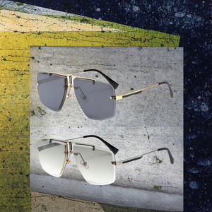 Gafas de Sol Unisex Europeas y Americanas 2025, Montura Metálica Rectangular sin Marco, UV400, Cómodas, de Diseño - Product Image 3