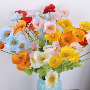 Fiore artificiale di nozze del mazzo di fiori di plastica della decorazione domestica del fiore falso del papavero del cereale