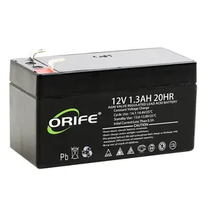 ORIFE קיבולת מלאה ספק כוח חירום 12v 1.3ah 2.6ah UPS סוללת עופרת חומצה