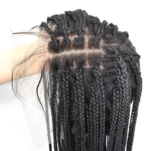 Factory wholesale price Hot selling high grade swiss lace tight shiny silky no shedding braid wigs for black women