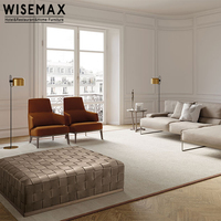 WISEMAX-muebles italianos de lujo para el hogar, juego de silla con base de madera, estilo otomano, para sala de estar