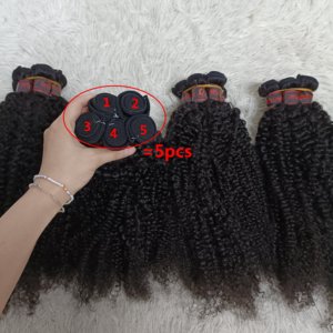 Letsfly Kinky Curly & Deep Curly, mèches de cheveux 100% humains, 22 pouces, 50 grammes, trame de cheveux 100% humains, 20 pièces, vente en gros, direct usine - Product Image 1
