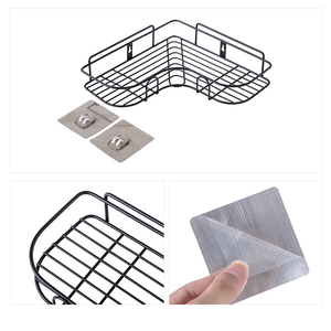 Support mural multifonctionnel en métal, sans perçage, adhésif, design moderne, écologique, pour salle de bain (vente en gros) - Product Image 2