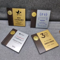 20x20cm personnalisé or argent aluminium carré en bois certificat prix plaques vierges MH-MJ0096