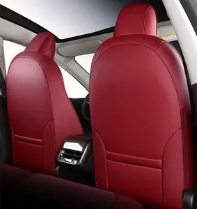 Housses de siège de voiture en cuir suédé de luxe toutes saisons sur mesure pour Tesla Model 3 2019-2025, ensemble complet - Product Image 2