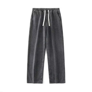 Nuevos Jeans Holgados de Estilo Urbano para Hombre, Pantalones Anchos de Pierna Recta de Moda Coreana, Ropa de Marca para Hombre, Negro, Azul Claro - Product Image 1