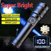 Lampe torche LED en alliage d'aluminium DREAMS'LIGHT, IP44, 800 lm, faisceau réglable, rechargeable ou piles sèches, avec marteau de sécurité d'urgence