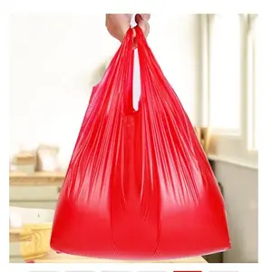 थोक कस्टम लोगो प्लास्टिक एचडीपीई पैकेजिंग प्लास्टिक के शॉपिंग बैग चीन से टी-शर्ट के साथ संभाल शॉपिंग बैग