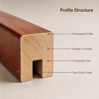 Rampe d'escalier en bois à jointures, moulure durable pour balustrade d'escalier intérieure