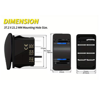 Interrupteur à bascule lumineux LED bleu 12V 24V DC 5 broches, personnalisable avec logo OEM, robuste pour voiture, UTV, VTT, bateau, panneau marin