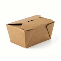 Boîte alimentaire en papier kraft brun recyclable pour gâteaux et sandwichs, emballage alimentaire personnalisé, vente en gros