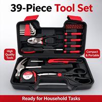 39-Piece General Home Repair Tool Set Multi Functional Mechanics Hardware Kit for Garage Workshop Bicycle Maintenance