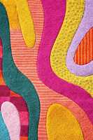 Hand-Tufted Wool Rug: Modern Multicolor Stone Abstract Livingroom Contemporary Italian Carpet