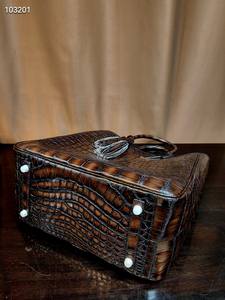 Bolso de Mano de Cuero Genuino de Cocodrilo del Nilo 100%, Estilo Vintage, Cierre Abierto, Lujoso, Suave, Gran Capacidad, para Mujer y Hombre - Product Image 5