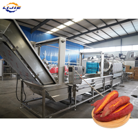 Nouvelle Ligne de Production Professionnelle en Acier Inoxydable pour le Lavage, la Découpe et le Séchage des Patates Douces, avec Contrôle PLC, Moteur, Pompe et Engrenage |   Doux