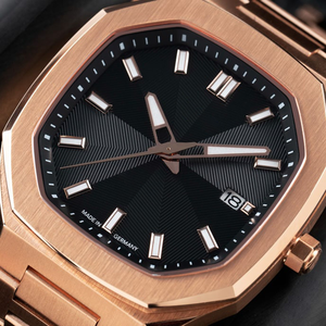 Reloj de pulsera automático para hombre, de acero inoxidable, oro rosa, cristal de zafiro 316l, con logotipo personalizado - Product Image 4