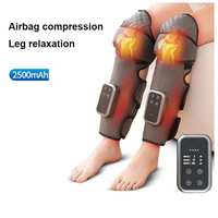 Masseur de jambes sans fil avec chaleur et compression d'air, rechargeable, pour mollets et genoux, 3 modes, 3 niveaux de chaleur, appareil de massage par compression