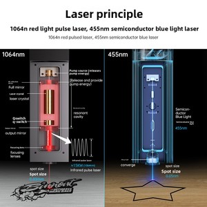 <span class=keywords><strong>MR</strong></span>.CARVE pour D4 Diode, nouvelle machine de gravure laser double rouge et bleu pour métal, non-métal, bijoux, bois, papier, graveur DIY - Product Image 2