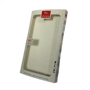 Boîte de papier d'emballage de housse de téléphone portable pliante personnalisée avec fenêtre Boîte de papier cadeau de couverture de téléphone portable imprimée recyclable