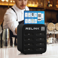 CS-S08 Station de recharge partagée pour téléphones portables, 8 emplacements, batterie Li-Polymère, charge rapide 30W, type Relink