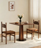 Table à manger vintage en bois massif pour petite maison, café, salon de thé, bureau de vente, balcon, table de négociation carrée
