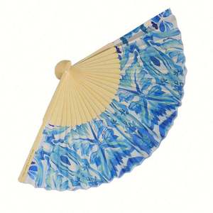 Abanicos Plegables de Papel y Tela de Bambú con Logotipo Impreso Personalizado 2021, Manualidades Personalizadas para Fiestas de Navidad, Año Nuevo y Halloween - Product Image 5