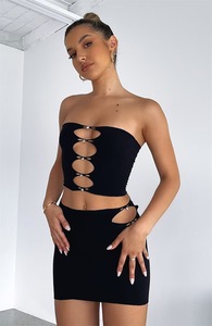 ชุดเดรสเซ็กซี่ของผู้หญิงชุดเดรสสะโพกแยกประกายพลอยเทียมแวววาว - Product Image 3