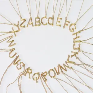 2022 encanto brillante Cubic Zircon inicial de 26 letras CZ alfabeto colgante collar de cadena para las mujeres