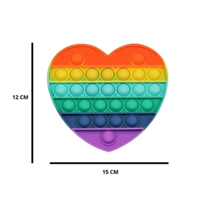 Pop IT Giocattoli antistress a forma di unicorno e cuore, gioco sensoriale riutilizzabile in silicone super colorato antistress - Product Image 3