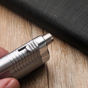 JOFI Metal Classic Gas-Filled Three-Flush Cigar <b>Lighter</b> <b>Windproof</b> Multifunctional with Visible Gas Window Personal Gift - Product Image 4