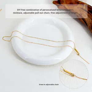 Colgante Personalizado de Letra Inicial del Alfabeto con Número Deslizante en Oro DIY, Colgante de Acero Inoxidable para Hacer Collares y Pulseras - Product Image 4