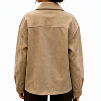 Veste chemise en faux daim pour femmes