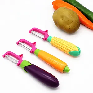 带水果手柄的不锈钢马铃薯蔬菜水果削皮器