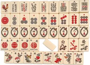 Juego Completo de Mahjong Americano de Lujo con Temática de Ciruela, Orquídea, Bambú y Crisantemo, Hecho de Acrílico Ecológico - Product Image 3