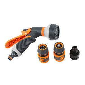 Pistolet <span class=keywords><strong>de</strong></span> pulvérisation pour tuyau d'arrosage 10-en-1 en métal haute pression avec valve à commande au pouce pour bricolage - Product Image 5