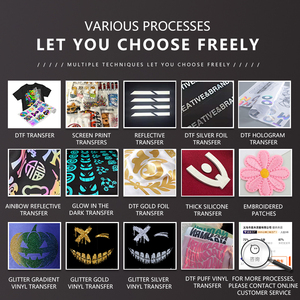 การถ่ายโอน DTF ขี้เล่นที่กำหนดเองสำหรับโลโก้เสื้อยืดสติกเกอร์รีดติดออกแบบพร้อมที่จะกดการถ่ายเทความร้อนสติกเกอร์การพิมพ์ plastisol - Product Image 6