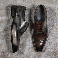 Chaussures de mariage formelles pour hommes de haute qualité Alibaba, chaussures de soirée de luxe en cuir véritable, chaussures de bureau personnalisées pour hommes