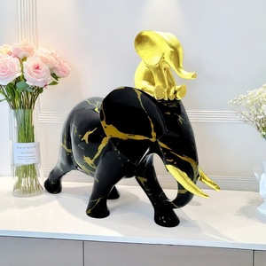 Adorno de Resina Epoxi con Escultura de Elefante Madre e Hijo, Estilo Nórdico Minimalista Creativo, de Alta Gama, Arte y Regalo Coleccionable - Product Image 3