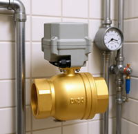 Vanne à boisseau sphérique électrique Etrany 2 voies 2'' en laiton, 24V CC, haute température, avec contrôle de débit, protection IP67 et couple de 15 N.m