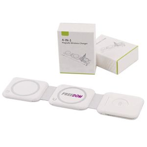 แท่นชาร์จไร้สายแบบพกพา 3-in-1 พับได้ แม่เหล็ก ชาร์จเร็ว ลายพิมพ์ UV - Product Image 2