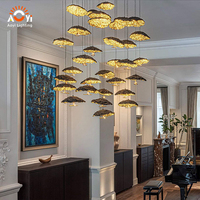 Lámpara de Techo LED en Forma de Hoja Personalizada - Lámpara Colgante Moderna para Sala de Estar y Hotel