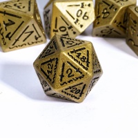 Pour Udixi : Ensemble de dés en résine polyédriques en bronze avec logo personnalisé pour RPG et D&D, dés en résine plastique D&D avec logo personnalisé