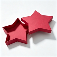Boîte cadeau en carton écologique haut de gamme en forme d'étoile à cinq branches, avec couvercle et base, emballage en papier spécial, impression quadricolore