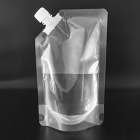 Poche Souple Debout en Plastique Personnalisée et Transparente pour Boissons, Alimentaire, Réutilisable, avec Bec Verseur
