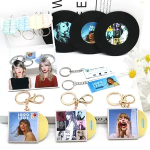 2024 music eco-friendly cute logo promotional case blank acrylic custom album mini nfc cd keychain