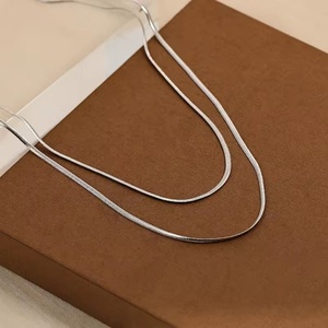 Collares de Cadena, Gargantilla Multicapa para Mujer, Eslabones de Serpiente, Joyería de Acero Inoxidable 2024 - Product Image 6