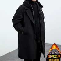 2025 mode deux à capuche à capuche mi-longueur hommes Trench Coat veste vêtements