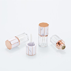 Tube de brillant à lèvres octogonal en marbre 5ml, vide, rechargeable, emballage cosmétique, fournitures d'artisanat - Product Image 4