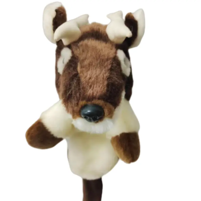 Personalized popular golf head covers lovely cute plush stuffed soft deer toy golf head driver cover